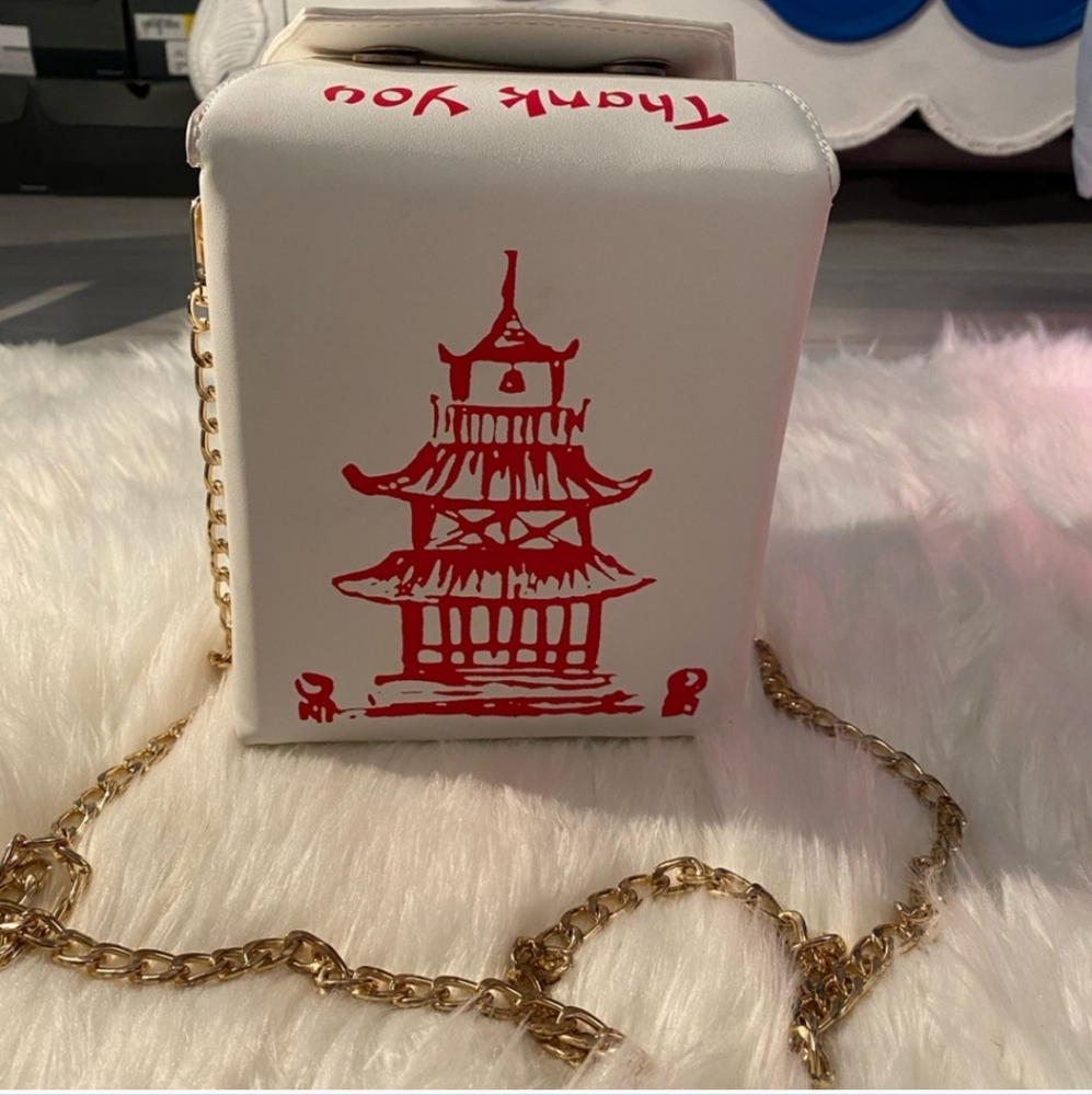 Chinese takeout Box purse,crossbody, white - Picture 5 of 7